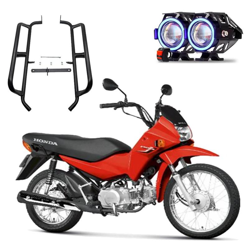 Kit Protetor de Carenagem + U7 Angel Eye Azul Pop 100 2006 2007